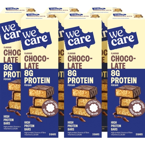 6x WeCare High protein Bars Chocolate 81 gr
