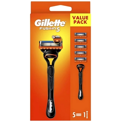 Gillette Scheermes Fusion 5 houder + 5 mesjes 1 set