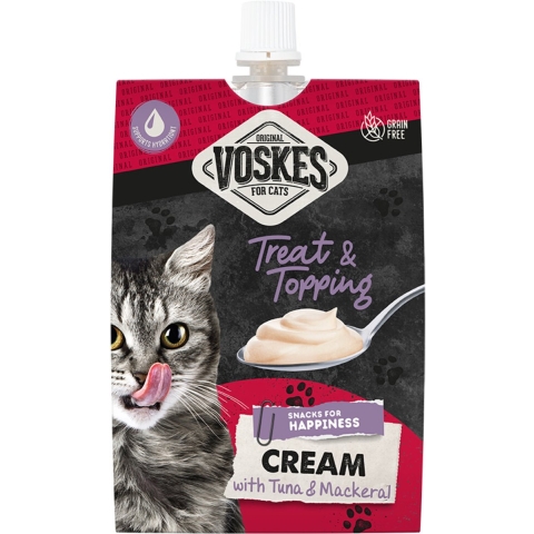 15x Voskes Original Cream Kattensnack Tonijn&Makreel 90 gr