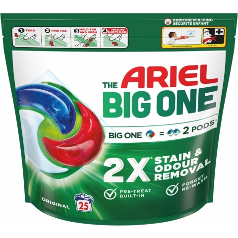 Ariel 3in1 Wasmiddel Pods The Big One Original 25 stuks