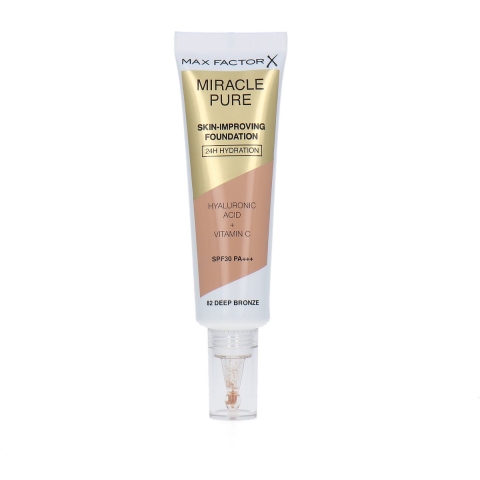 1+1 gratis: Max Factor Miracle Pure Foundation 82 Deep Bronze 30 ml