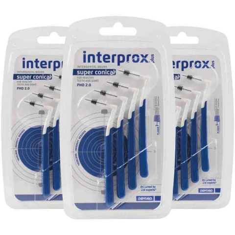 3x Interprox Ragers Plus Super Conical Donkerblauw PHD 2.0 4 stuks