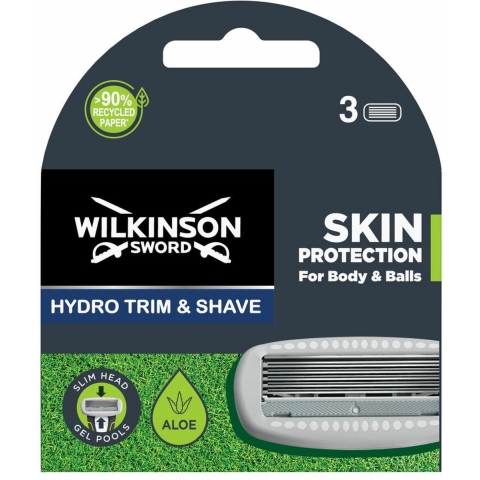 Wilkinson Hydro Trim&Shave Body&Balls Navulmesjes 3 stuks