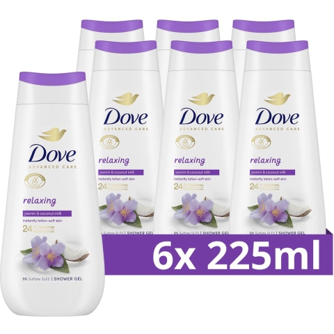 6x Dove Douchecrème Relaxing 225 ml