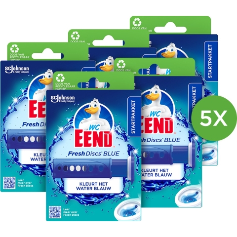 5x WC Eend Fresh Discs Houder Coloring Blue 36 ml