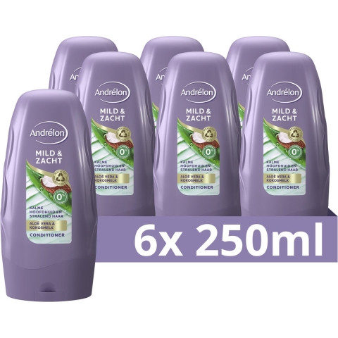 6x Andrelon Conditioner Mild&Zacht 250 ml