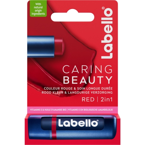 3x Labello Lippenbalsem Caring Beauty Red 5.5 ml