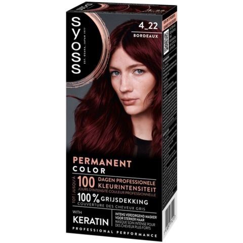 2+2 gratis: Syoss Baseline Haarverf 4-22 Scarlet Red