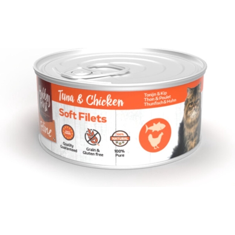 12x HobbyFirst Feline Blik Zachte Filets Tonijn&Kip 70 gr