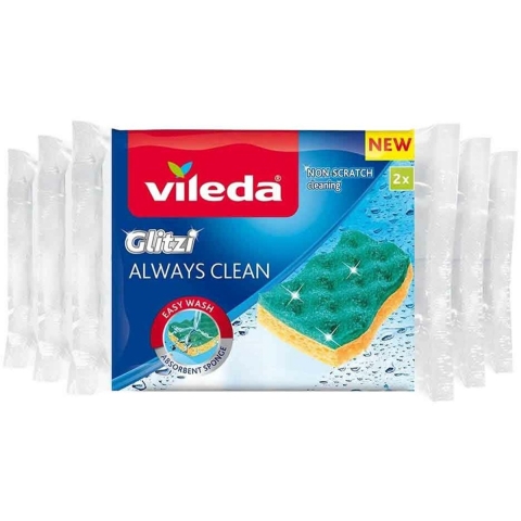 5x Vileda Schuursponsen Glitzi Always Clean 2 stuks