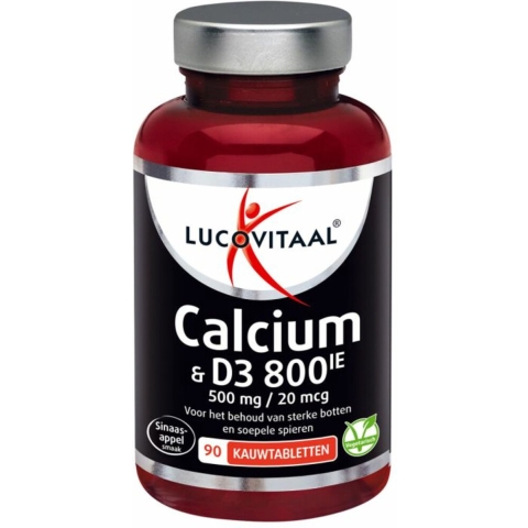 Gratis Verzending: 2x Lucovitaal Calcium 500mg + D3 20 mcg Kauwtabletten 90 kauwtabletten