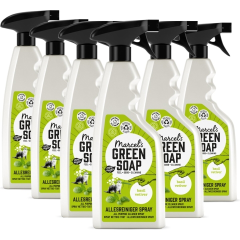 6x Marcel's Green Soap Allesreiniger Spray Basilicum&Vetiver Gras 500 ml
