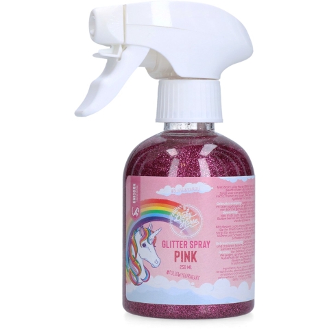 Lucky Horse Unicorn Roze glitter spray