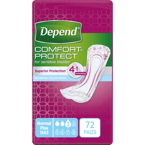 6x Depend Pads Normal Plus 12 stuks