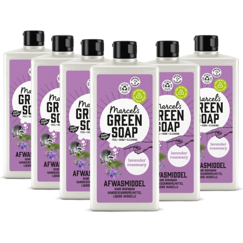6x Marcel's Green Soap Afwasmiddel Lavendel&Rozemarijn 500 ml
