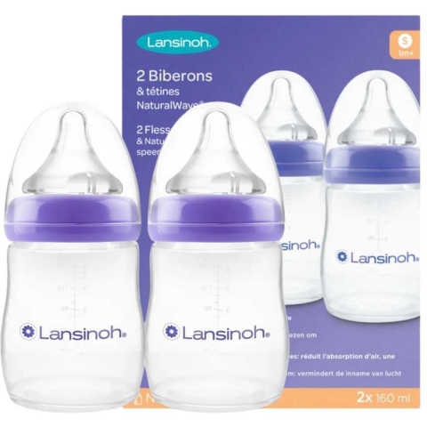 Lansinoh Drinkfles&NaturalWave Speen 160 ml 2 stuks