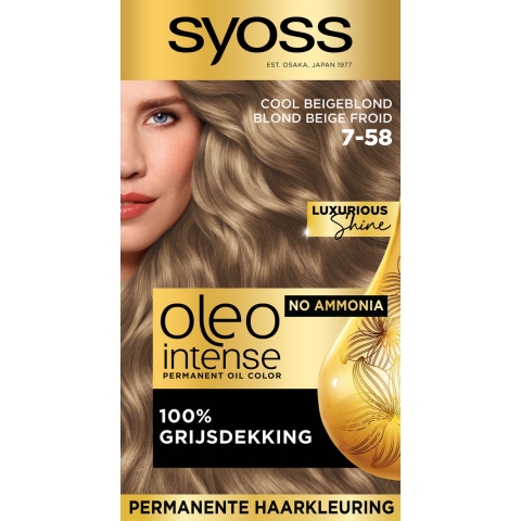 2+2 gratis: Syoss Oleo Intense Haarverf 7-58 Cool Beige Blond
