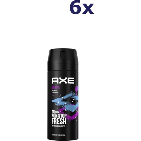 6x Axe Deodorant Bodyspray Marine 150 ml