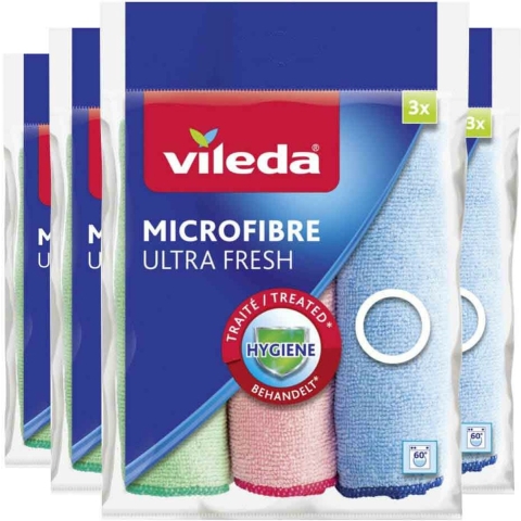 4x Vileda Microvezeldoek Ultra Fresh 3 stuks