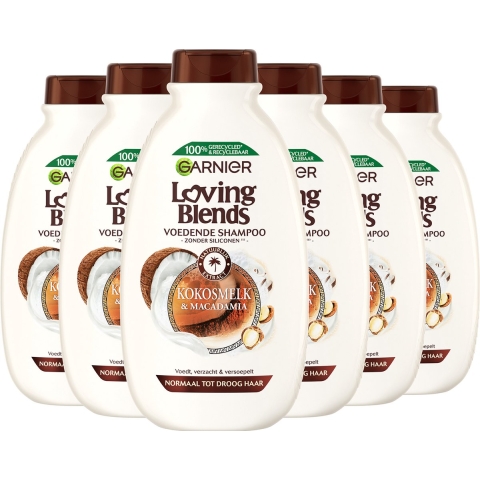 6x Garnier Loving Blends Kokosmelk en Macadamia Shampoo 300 ml