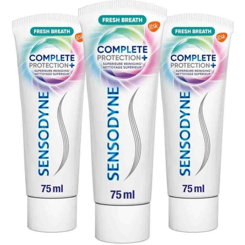 3x Sensodyne Tandpasta Complete Protection + Fresh Breath 75 ml