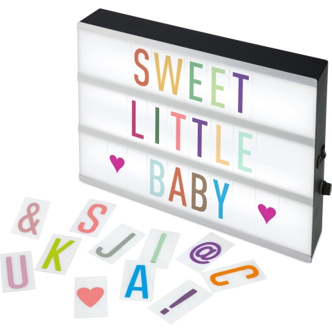 Alecto ALB-01 - LED Lightbox A4, 3 tekstregels, 85 letters en cijfers