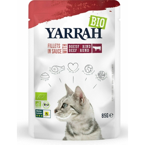 14x Yarrah Bio Kattenvoer Rund 85 gr
