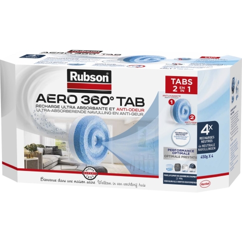 Rubson Vochtopnemer Navultabs Aero 360° 4 stuks