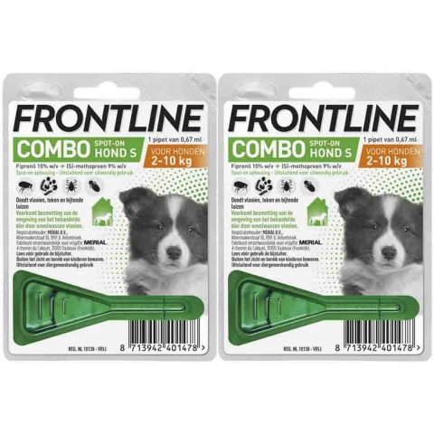 2x Frontline Combo Puppy Vlooienmiddel