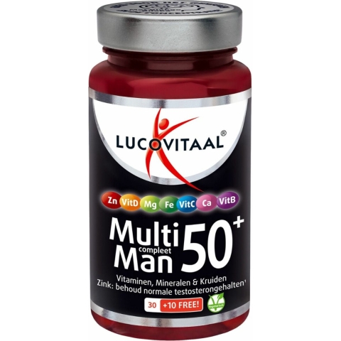 2+2 gratis: Lucovitaal Multi Man Compleet 50+ Met Ginkgo Biloba 40 capsules