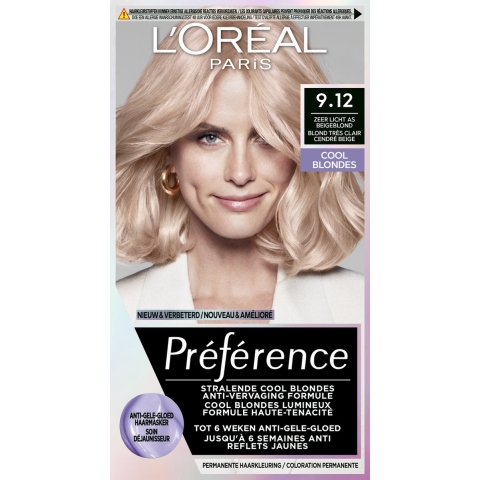1+1 gratis: L'Oréal Préférence Cool Blondes Permanente Haarkleuring 9.12 Siberia - Extra Licht As Beigeblond