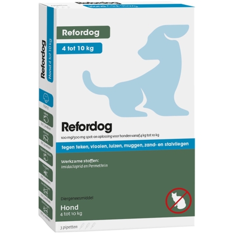 Tick Off Refordog Spot-on 100 mg 4 kg tot 10 kg 3 stuks
