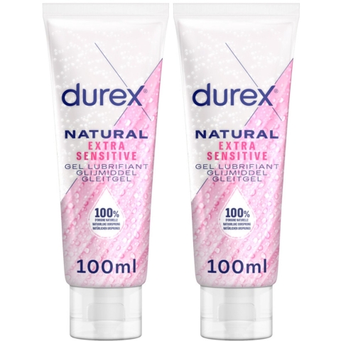 2x Durex Glijmiddel Natural Extra Sensitive 100% natuurlijk 100 ml