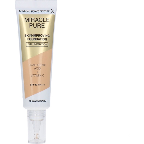 1+1 gratis: Max Factor Miracle Pure Foundation 070 Warm Sand 30 ml