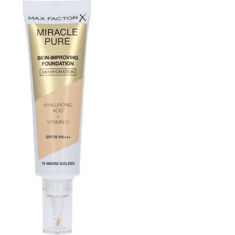 1+1 gratis: Max Factor Miracle Pure Foundation 076 Warm Golden 30 ml