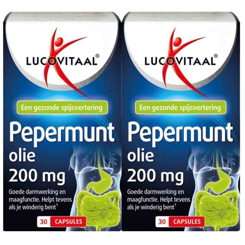 Gratis Verzending: 2x Lucovitaal Pepermuntolie 30 capsules