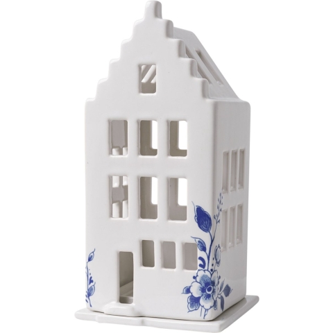 HEINEN - Delfts Blauw - Waxinelichthouder huis trapgevel