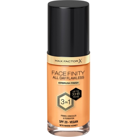 1+1 gratis: Max Factor Facefinity All Day Flawless Foundation W78 Warm Honey 34 ml