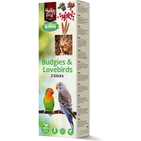 10x HobbyFirst King Sticks Parkiet&Dwergpapegaai Fruit 60 gr