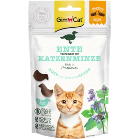 12x GimCat Crunchy Kattensnack Eend&Catnip 50 gr