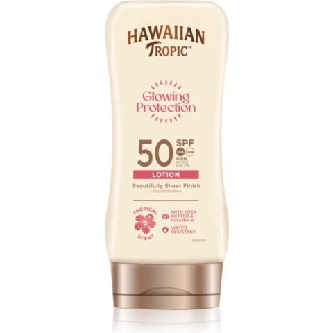 1+1 gratis: Hawaiian Tropic Zonnebrand Lotion Glowing Protection SPF 50 180 ml