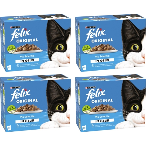4x Felix Original Vis Selectie in Gelei 12 x 85 gr