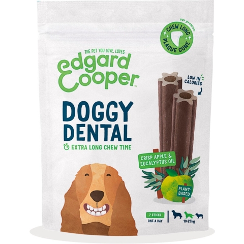 4x Edgard&Cooper Doggy Dental Sticks Medium Appel - Eucalyptusolie