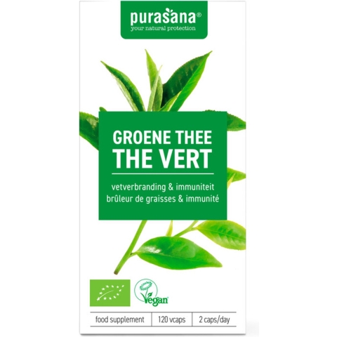 Purasana Single Plants Powders Groene Thee Extract Bio 120 capsules