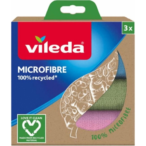 4x Vileda Microvezeldoek 100% Gerecycleerd 3 stuks