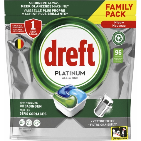 Dreft Vaatwastabletten Platinum All In One Original 96 stuks
