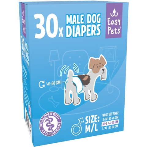 EasyPets Hondenluiers Reu M/L 30 stuks