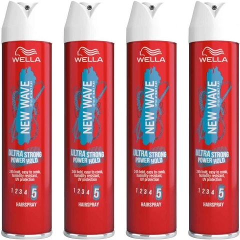 4x Wella New Wave Ultra Strong Power Hold Haarspray 250 ml