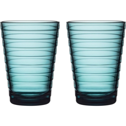 IITTALA - Aino Aalto - Glas 0,33l zeeblauw set/2