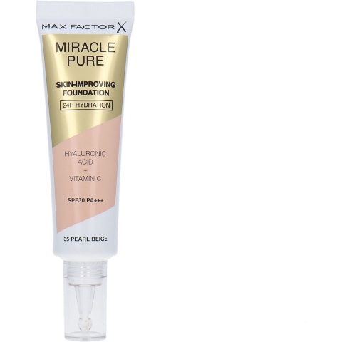 1+1 gratis: Max Factor Miracle Pure Foundation 035 Pearl Beige 30 ml